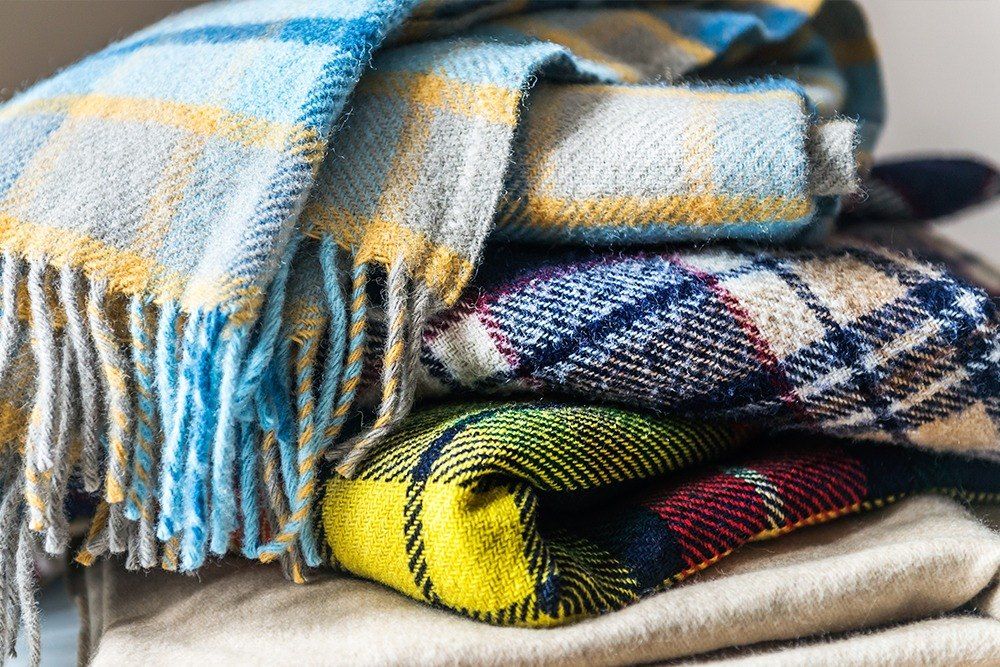 cobertor de lã com estampa xadrez