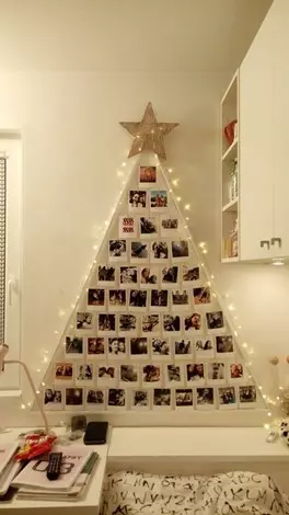 Árvore de natal feita com fotos